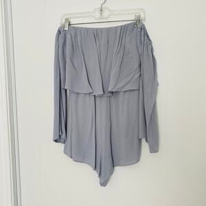 People's Project LA baby blue off shoulder romper (Size: Medium)